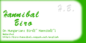 hannibal biro business card